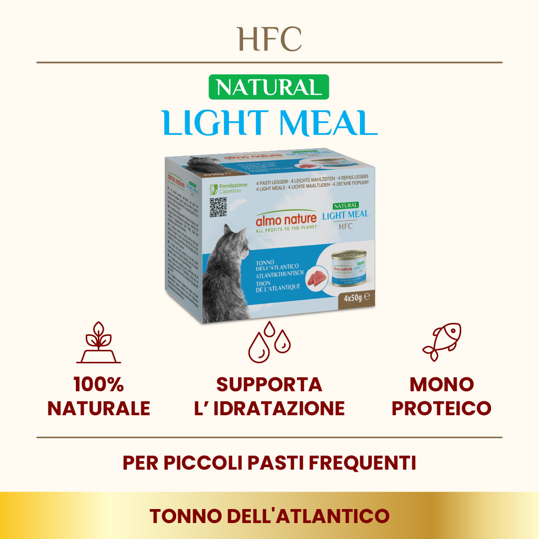 Almo Nature HFC Natural Light Meal Tonno dell'Atlantico 4x50g Almo Nature HFC Natural Light Meal Tonno dell'Atlantico 4x50g